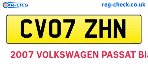 CV07ZHN are the vehicle registration plates.