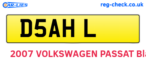 D5AHL are the vehicle registration plates.