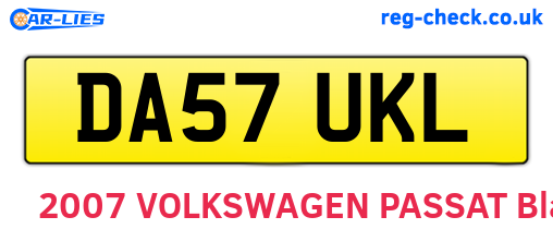 DA57UKL are the vehicle registration plates.