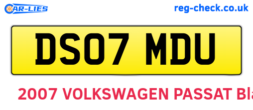 DS07MDU are the vehicle registration plates.