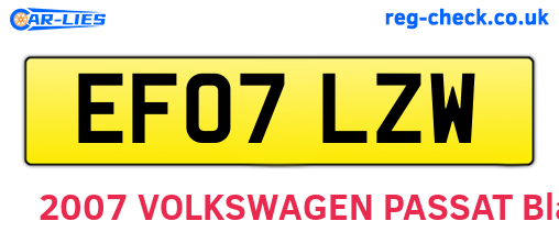 EF07LZW are the vehicle registration plates.