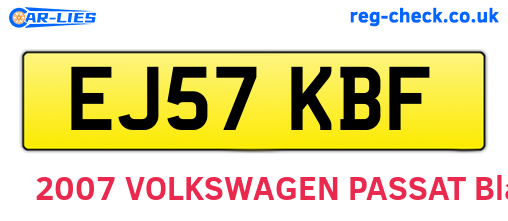 EJ57KBF are the vehicle registration plates.