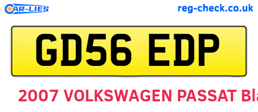 GD56EDP are the vehicle registration plates.