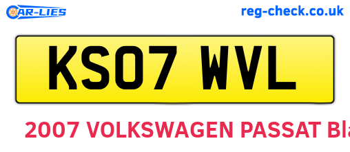 KS07WVL are the vehicle registration plates.