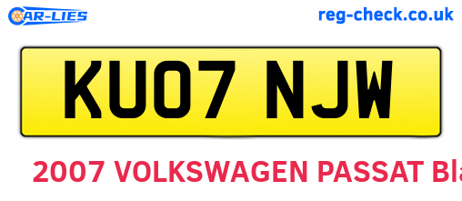 KU07NJW are the vehicle registration plates.