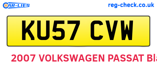 KU57CVW are the vehicle registration plates.