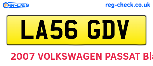 LA56GDV are the vehicle registration plates.