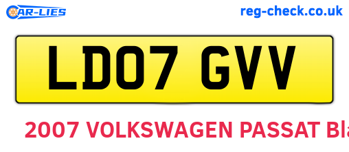 LD07GVV are the vehicle registration plates.