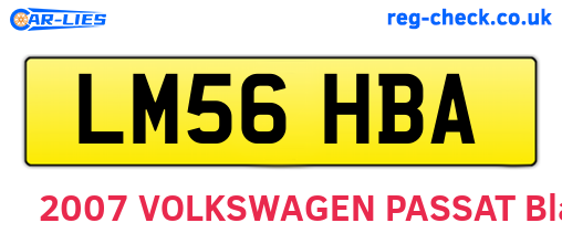 LM56HBA are the vehicle registration plates.