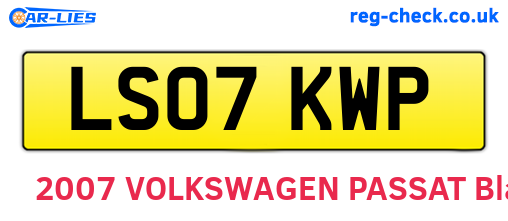LS07KWP are the vehicle registration plates.
