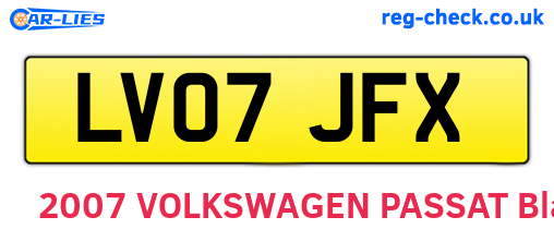 LV07JFX are the vehicle registration plates.