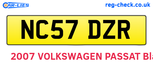 NC57DZR are the vehicle registration plates.