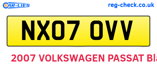 NX07OVV are the vehicle registration plates.