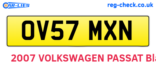 OV57MXN are the vehicle registration plates.