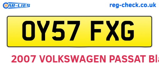 OY57FXG are the vehicle registration plates.