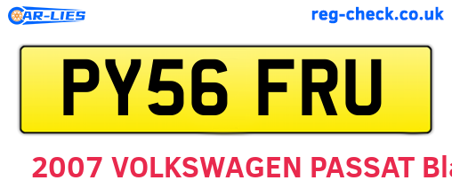 PY56FRU are the vehicle registration plates.