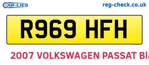 R969HFH are the vehicle registration plates.