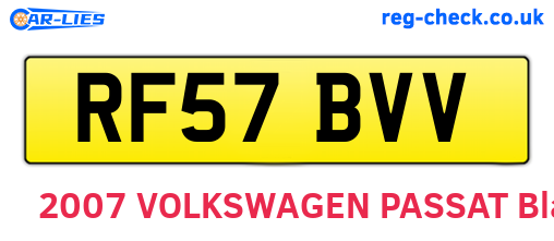 RF57BVV are the vehicle registration plates.