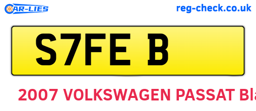 S7FEB are the vehicle registration plates.