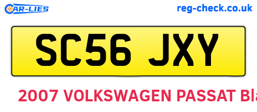 SC56JXY are the vehicle registration plates.