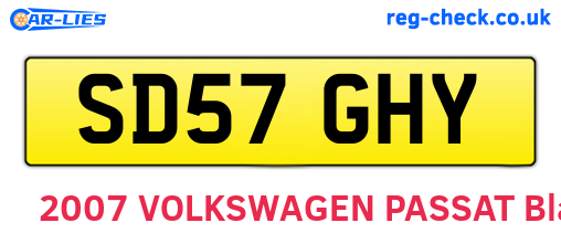 SD57GHY are the vehicle registration plates.