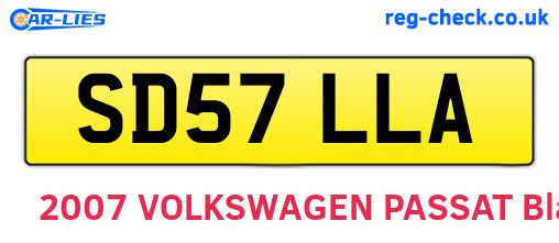 SD57LLA are the vehicle registration plates.