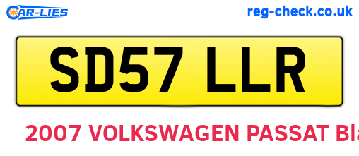 SD57LLR are the vehicle registration plates.