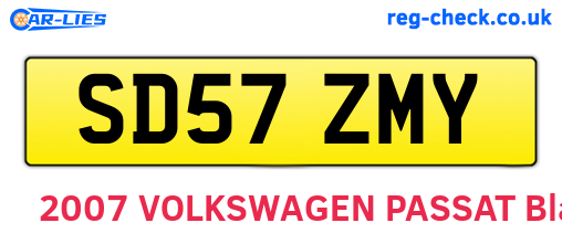 SD57ZMY are the vehicle registration plates.