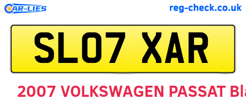SL07XAR are the vehicle registration plates.