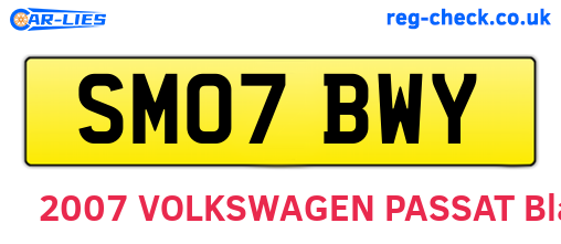 SM07BWY are the vehicle registration plates.