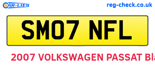 SM07NFL are the vehicle registration plates.