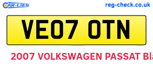VE07OTN are the vehicle registration plates.