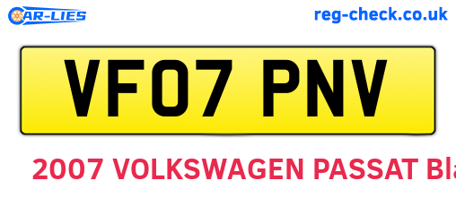 VF07PNV are the vehicle registration plates.