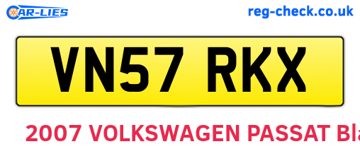 VN57RKX are the vehicle registration plates.