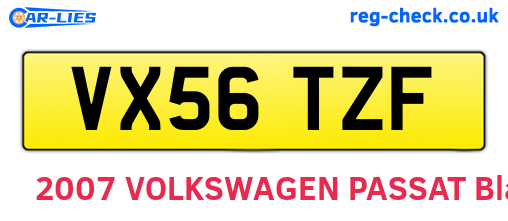 VX56TZF are the vehicle registration plates.