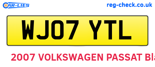 WJ07YTL are the vehicle registration plates.