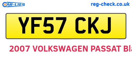 YF57CKJ are the vehicle registration plates.