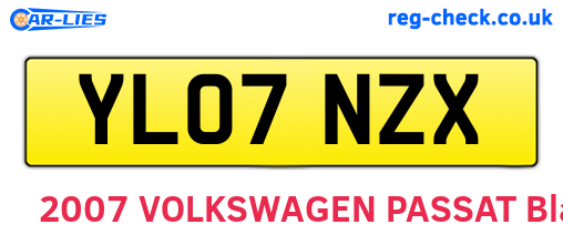 YL07NZX are the vehicle registration plates.