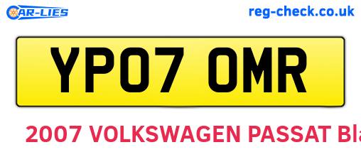 YP07OMR are the vehicle registration plates.