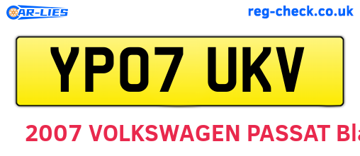 YP07UKV are the vehicle registration plates.