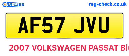 AF57JVU are the vehicle registration plates.