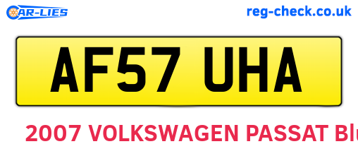 AF57UHA are the vehicle registration plates.