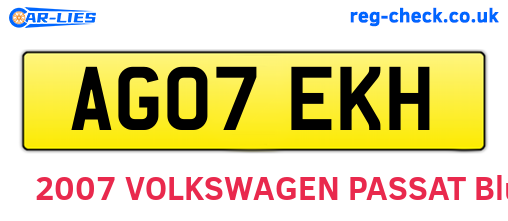 AG07EKH are the vehicle registration plates.