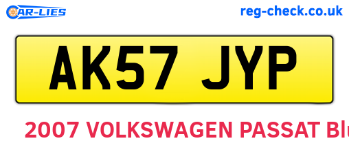 AK57JYP are the vehicle registration plates.