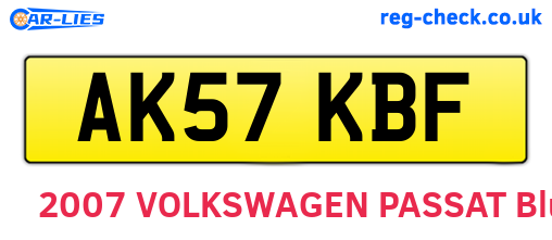 AK57KBF are the vehicle registration plates.