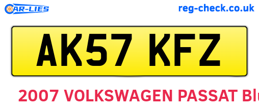 AK57KFZ are the vehicle registration plates.