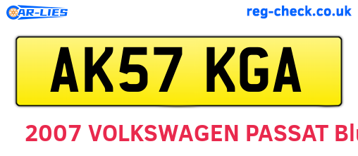 AK57KGA are the vehicle registration plates.