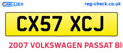 CX57XCJ are the vehicle registration plates.