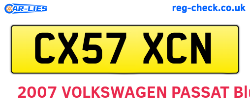 CX57XCN are the vehicle registration plates.