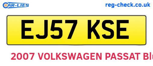 EJ57KSE are the vehicle registration plates.